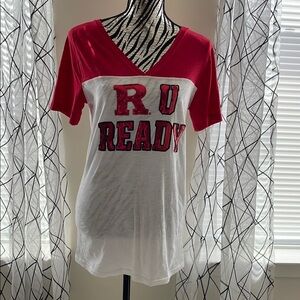 Rutgers University PINK Special  Graphic Fitted Tee Women L